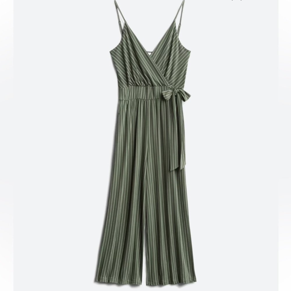 Kaileigh Rica Knit Crop Jumpsuit in Olive